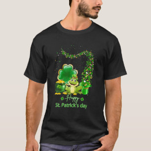 Camiseta St Patricks Day Truck Frog Shamrock Clover Boys Gi