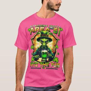 Camiseta St. Patricks Day Ufo Straight Outta Area 51