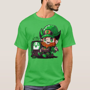 Camiseta St Patricks Day Video Game Shirer Gamer Leprechaun