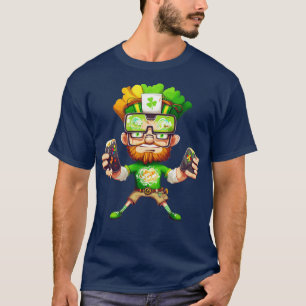 Camiseta St Patricks Day Video Game Shirer Gamer Leprechaun