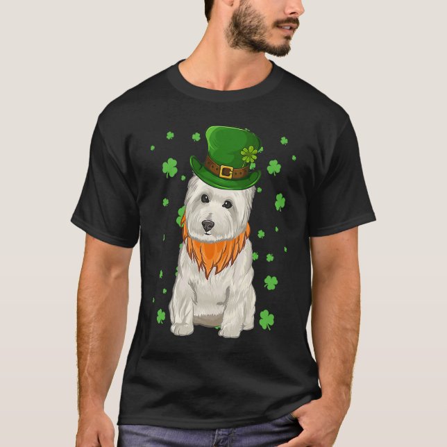 Camiseta St Patricks Day West Highland White Terrier Shamro (Anverso)