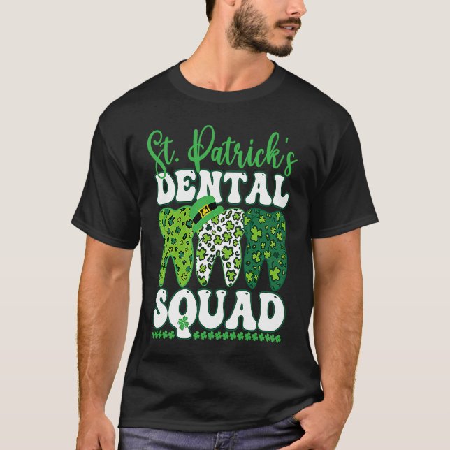 Camiseta St Patrick's Dental Squad Leopard Tooth For Dentis (Anverso)