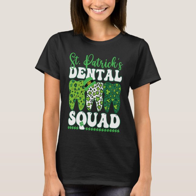 Camiseta St Patrick's Dental Squad Leopard Tooth For Dentis (Anverso)