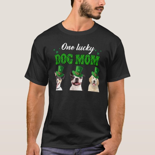 Camiseta St Patricks Día Su Y Su Lucky Dog Mom 1 (Anverso)