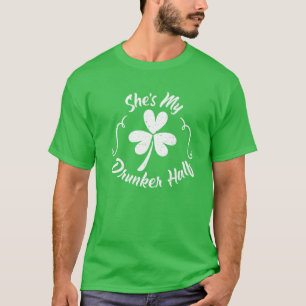 Camiseta St. Patricks ella es mi borracho mitad irlandés