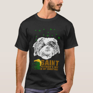 Camiseta St Patricks es mi Navidad Shih Tzu