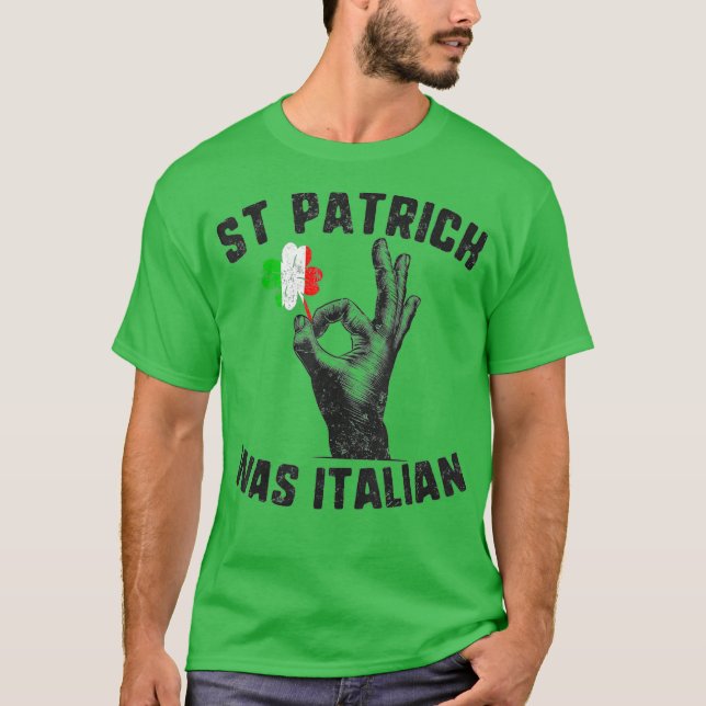 Camiseta St Patricks Fue La Bandera Italiana Italiano Hand (Anverso)