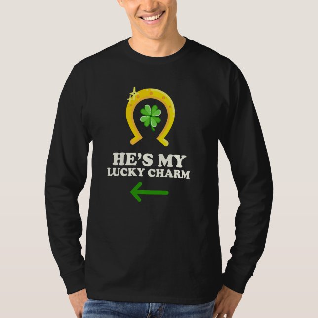 Camiseta St. Patrick's Funny Matching Couples Pun He's My L (Anverso)