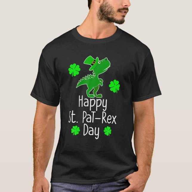 Camiseta St Patrick's HAPPY ST PAREX DAY Rex Dinosaur Funny (Anverso)