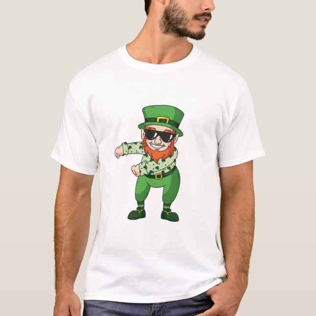 Camiseta st patricks leprechaun flossing dance (Anverso)