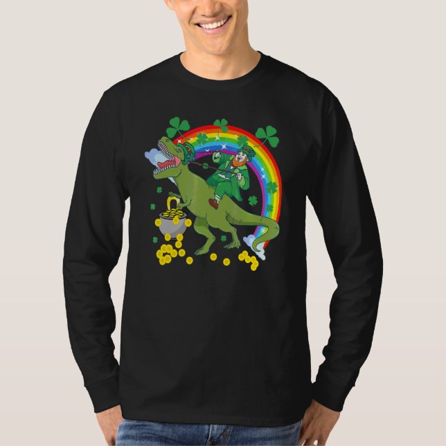 Camiseta St Patricks Leprechaun Rex Multicolor Gráfico Fu (Anverso)