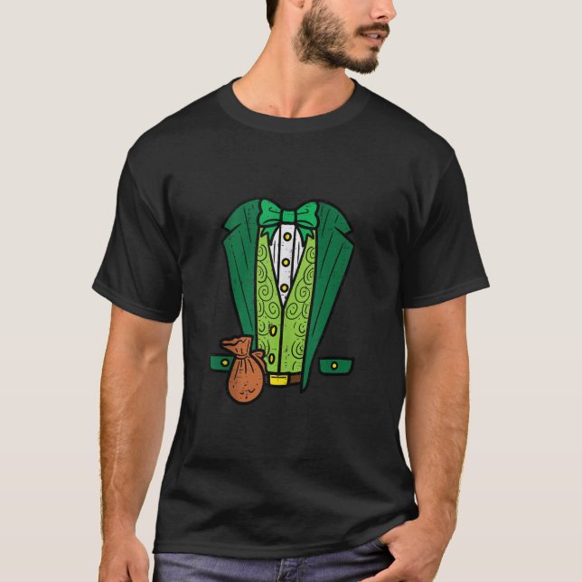 Camiseta St Patricks Leprechaun Tuxedo Costume Hombres Niño (Anverso)