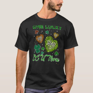 Camiseta St Patricks One Lucky Icu Enfermera De Búfalo Leop