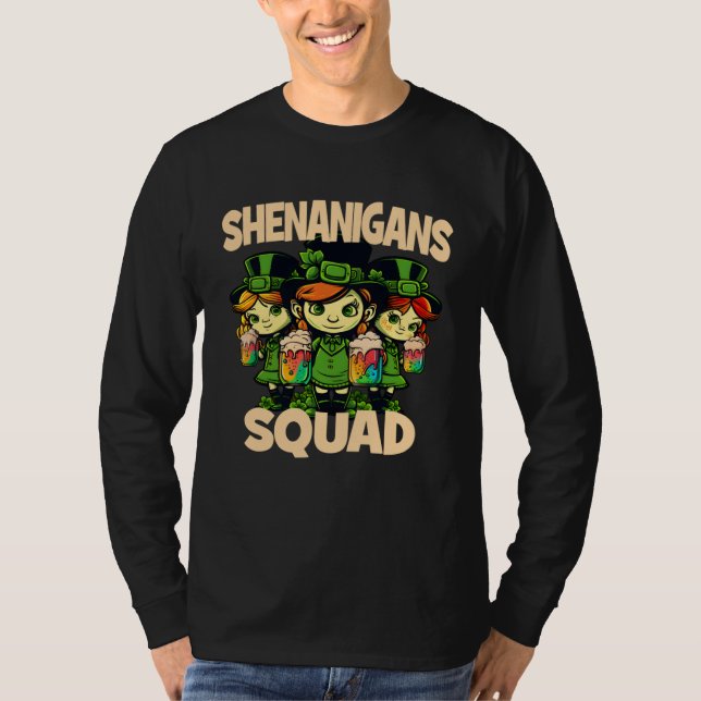 Camiseta St Patricks Shenanigans Squad Girls Green Proud Ir (Anverso)