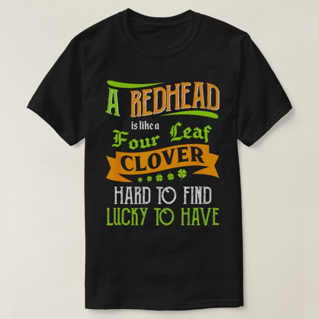Camiseta St Patricks T Hombres Mujeres Chica Irlandesa Redh (Diseño del anverso)