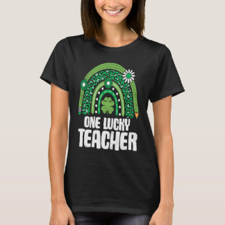 Camiseta St Patrick's Un Lucky Teacher Leopard Rainbow St