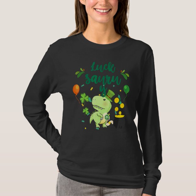 Camiseta St Patricku2019s Rex Lucky Saurus Dinosaur St Pat (Anverso)