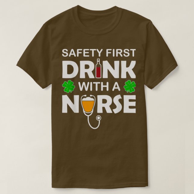 Camiseta St Patrickx27s Día Cerveza Seguridad Vitivinícola  (Diseño del anverso)