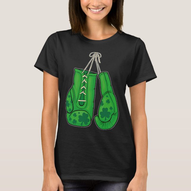 Camiseta St Patrics Day Boxing Gantes Green Lucky Shamrock (Anverso)