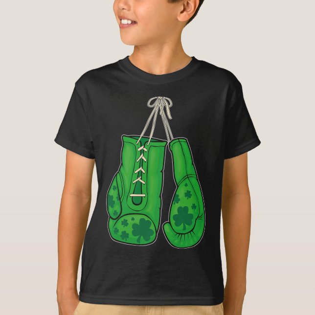 Camiseta St Patrics Day Boxing Gantes Green Lucky Shamrock (Anverso)