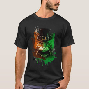 Camiseta St Patrics Day Cat Leprechaun Lucky Green Proud