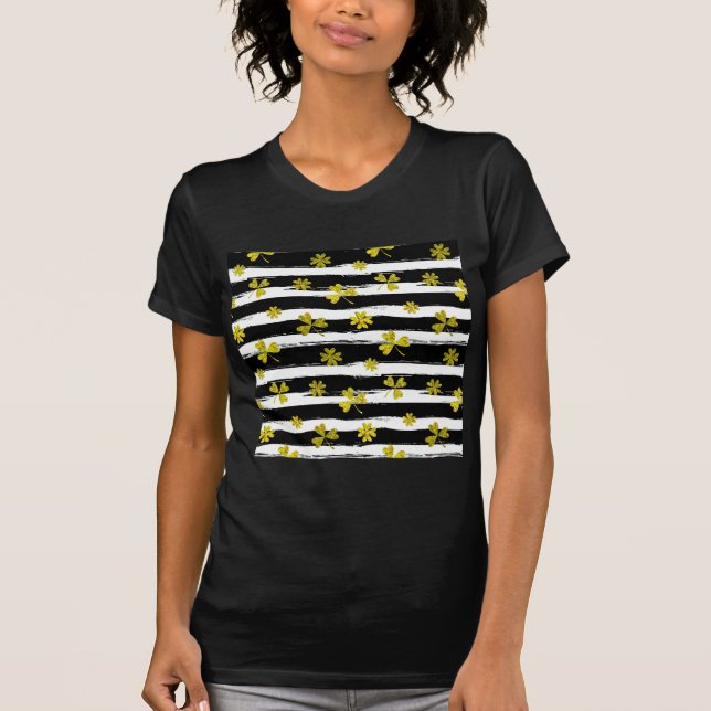 Camiseta st patrics trébol blanco negro (Anverso)