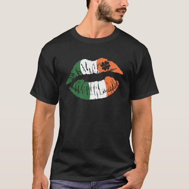 Camiseta st patricys day c lips mouth irish ireland flag co (Anverso)