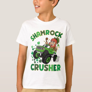Camiseta St Patrones leprechaun camión monstruo shamrock
