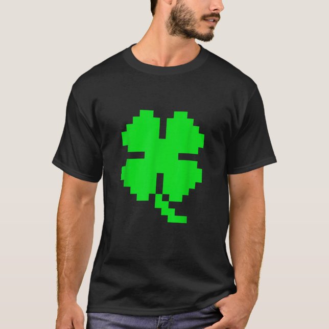 Camiseta St Patrons Day Video Games Clover Retro Pix de 8 b (Anverso)