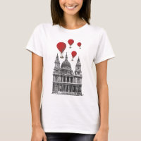St Pauls Cathedral and Red Hot Air Balloons