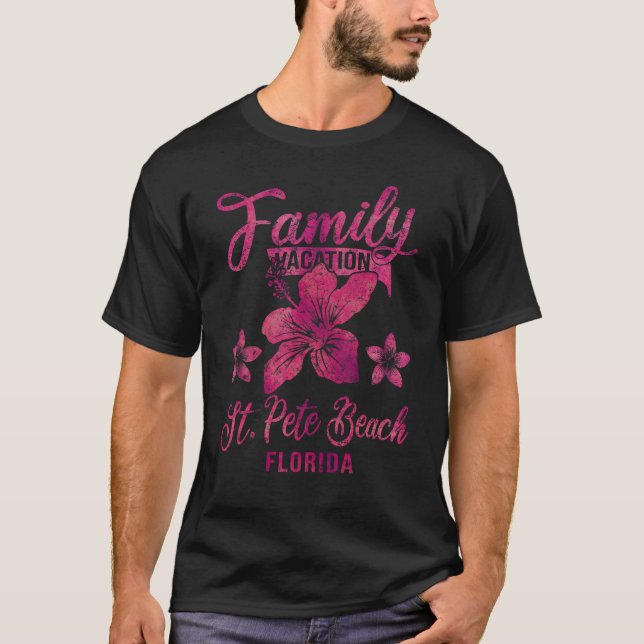 Camiseta St. Pete Beach Family Vacation Tropical Hibiscus V (Anverso)