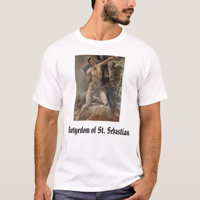 Camiseta St Sebastian, martirio de St. Sebastian (Anverso)