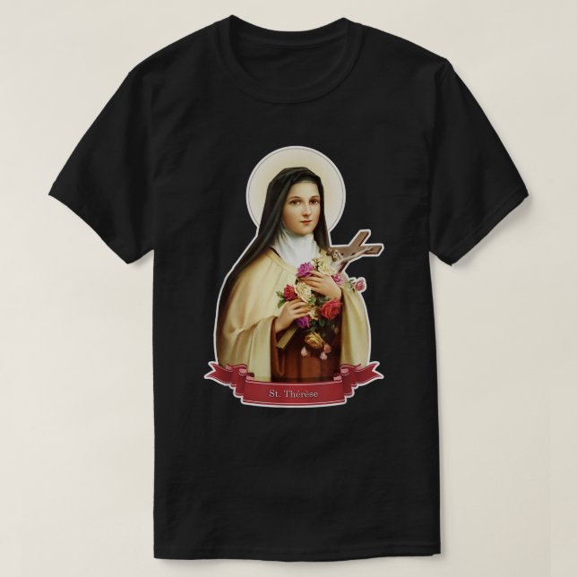 Camiseta St Therese of Lisieux Kids Little Flower Rosa Cath (Diseño del anverso)