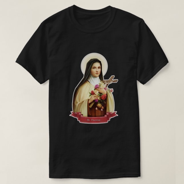 Camiseta St Therese of Lisieux Kids Little Flower Rosa Cath (Diseño del anverso)