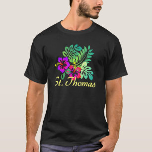 Camiseta St Thomas Beach Tropical Flower Surf Vacay