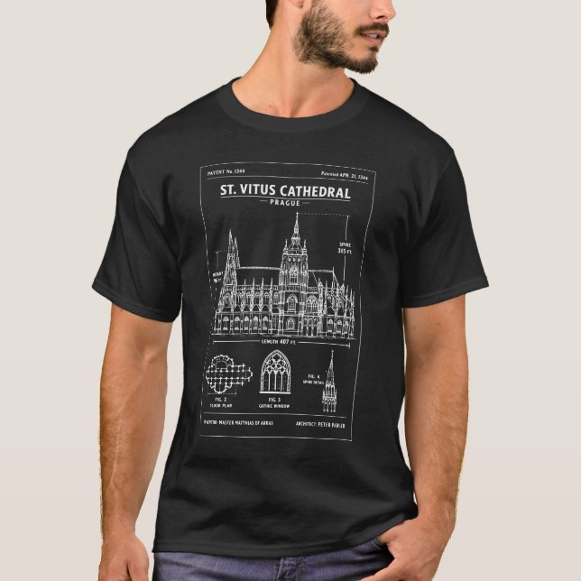 Camiseta St Vitus Cathedral Prague Blueprint (Anverso)