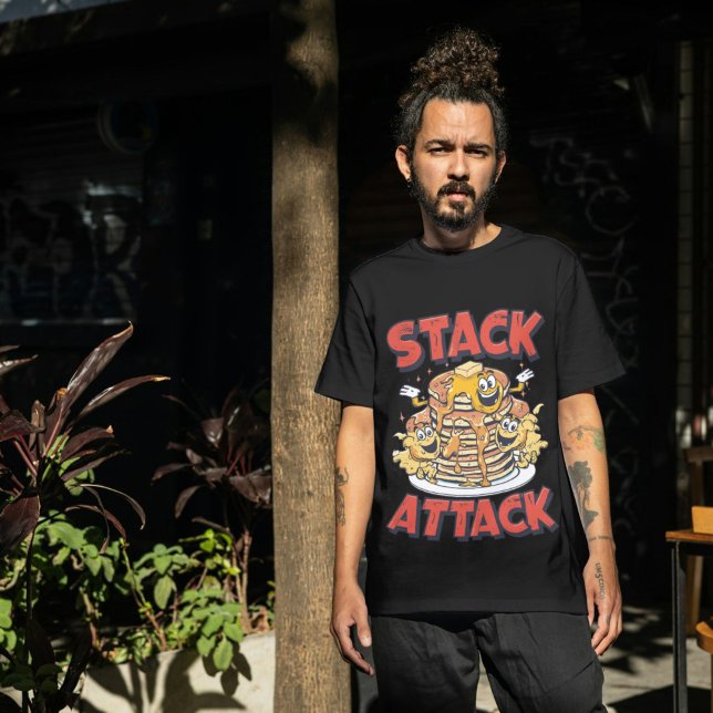 Camiseta Stack Attack Pancakes Retro Diner Breakfast  (Subido por el creador)