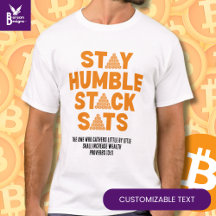 STACK HUMBLE STACK SATS Personalizado Bitcoin Inve