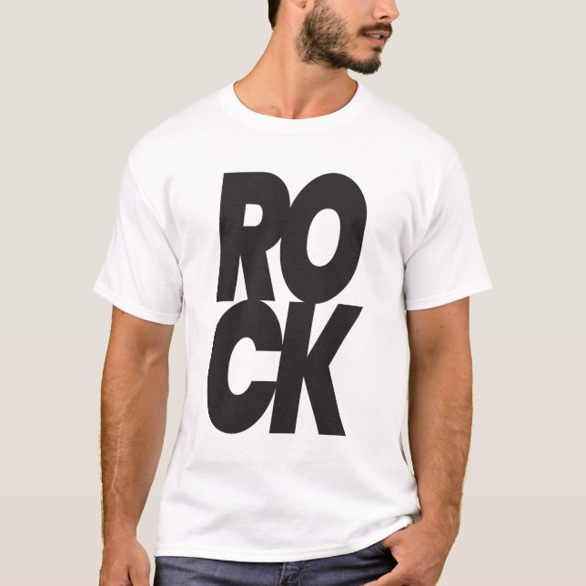 Camiseta Stacked Rock Typography (Anverso)