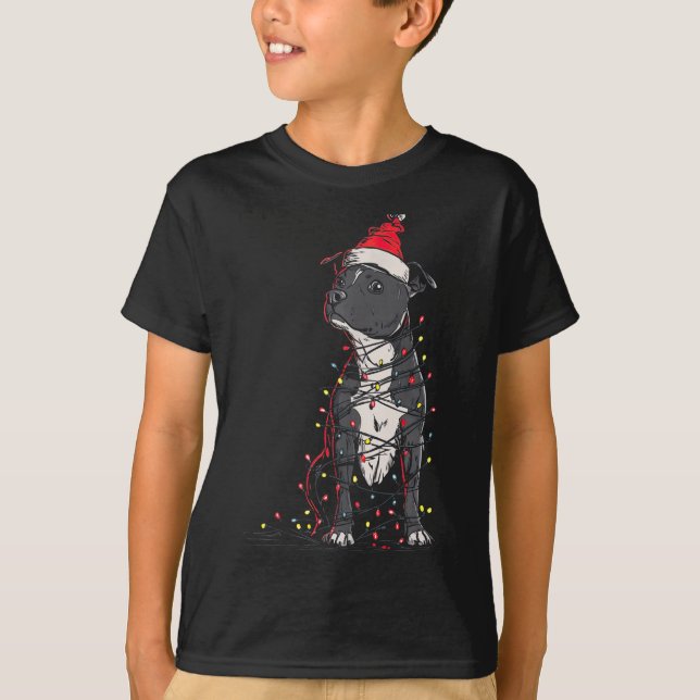 Camiseta Staffordshire Bull Terrier Christmas Graphics Dog  (Anverso)