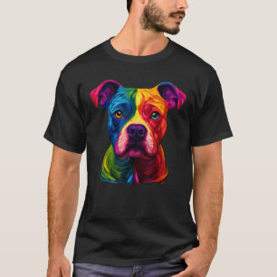 Camiseta Staffordshire Bull Terrier Colorido Cara Staffy