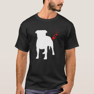 Camiseta Staffordshire Bull Terrier Día de San Valentín Hea