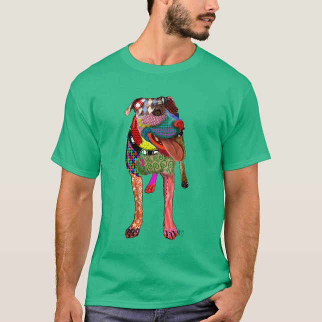Camiseta Staffordshire Bull Terrier - Patchwork (Anverso)