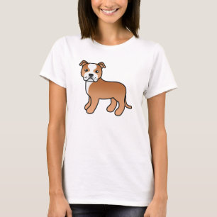 Camiseta Staffordshire Bull Terrier Rojo y Blanco