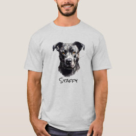 Camiseta Staffordshire Bullterrier B&W Silhouette