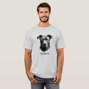 Camiseta Staffordshire Bullterrier B&W Silhouette
