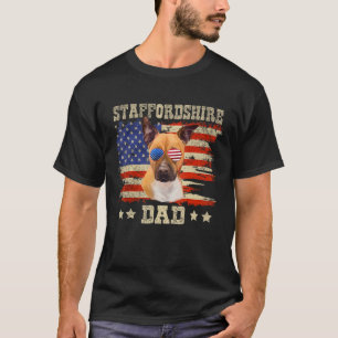 Camiseta Staffordshire Dad Merica Bandera Americana Perro J