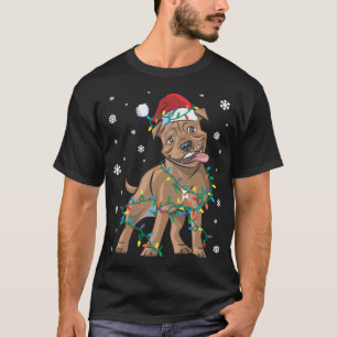 Camiseta Staffordshire Pit Bull Terrier Navidades envueltos