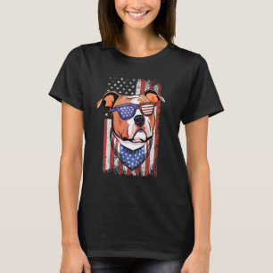 Camiseta Staffordshire Terrier Bandera Americana Art Usa 4