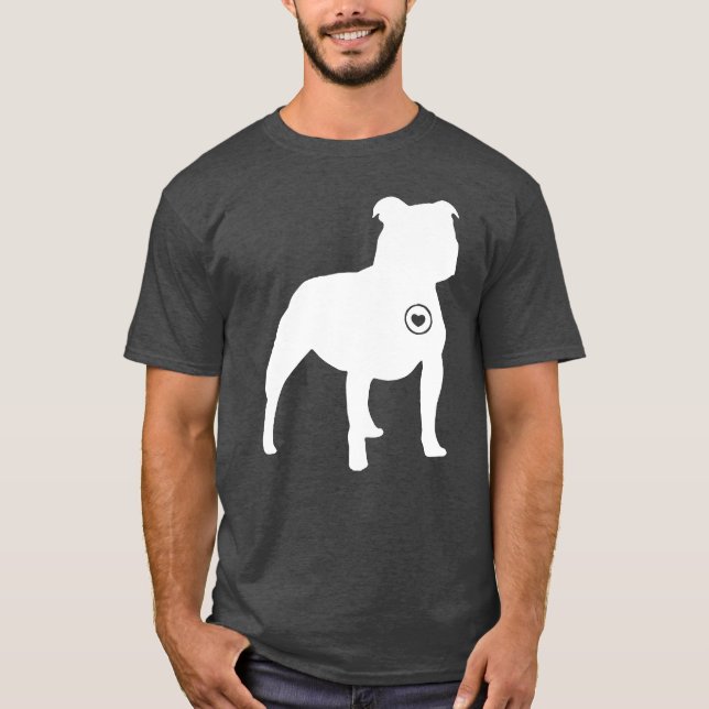 Camiseta Staffy ama retro (Anverso)